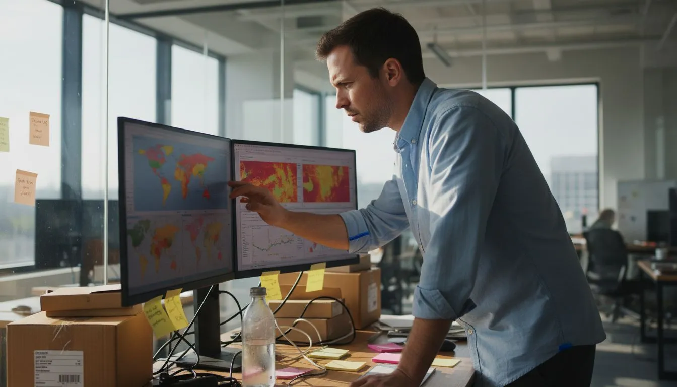 Advertiser reviewing consumer trends data