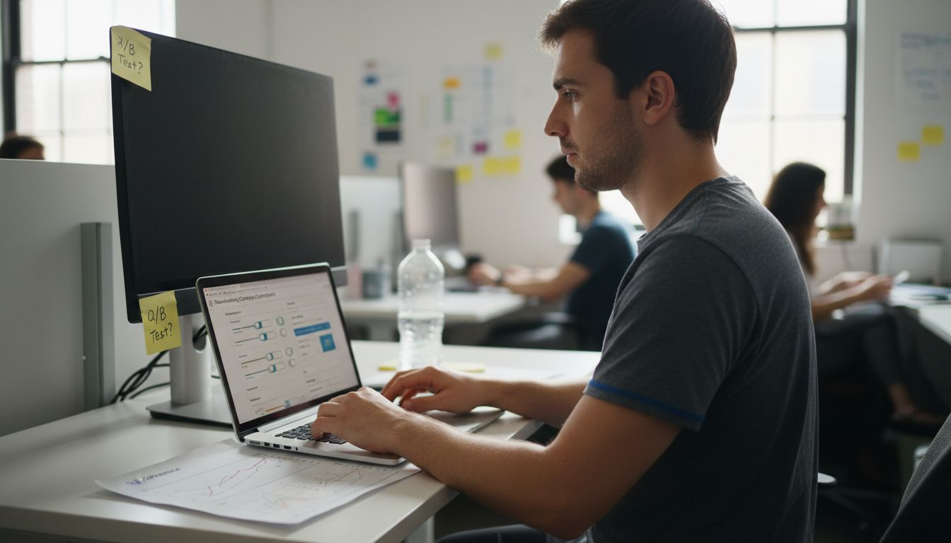 Marketer adjusting remarketing campaign settings