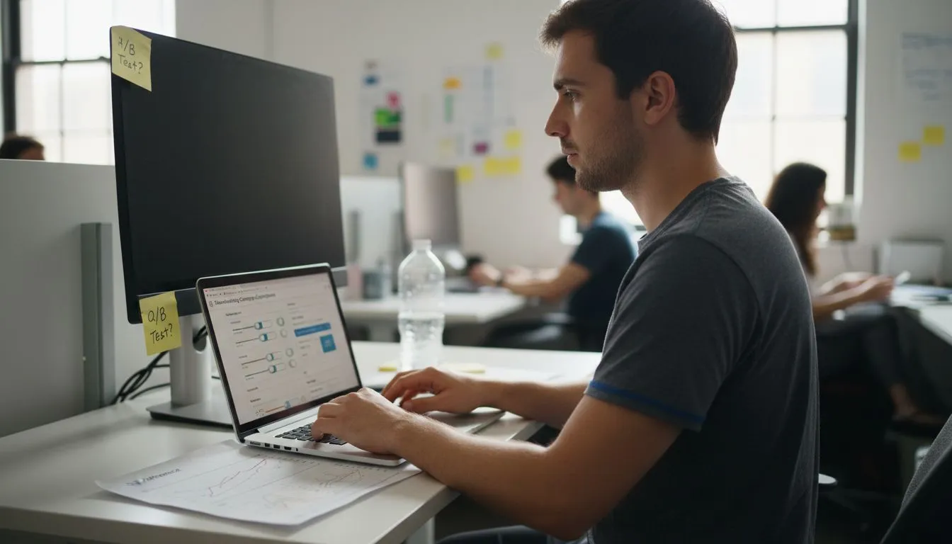 Marketer adjusting remarketing campaign settings