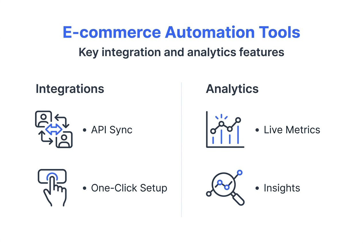 Infographic comparing ecommerce automation tools