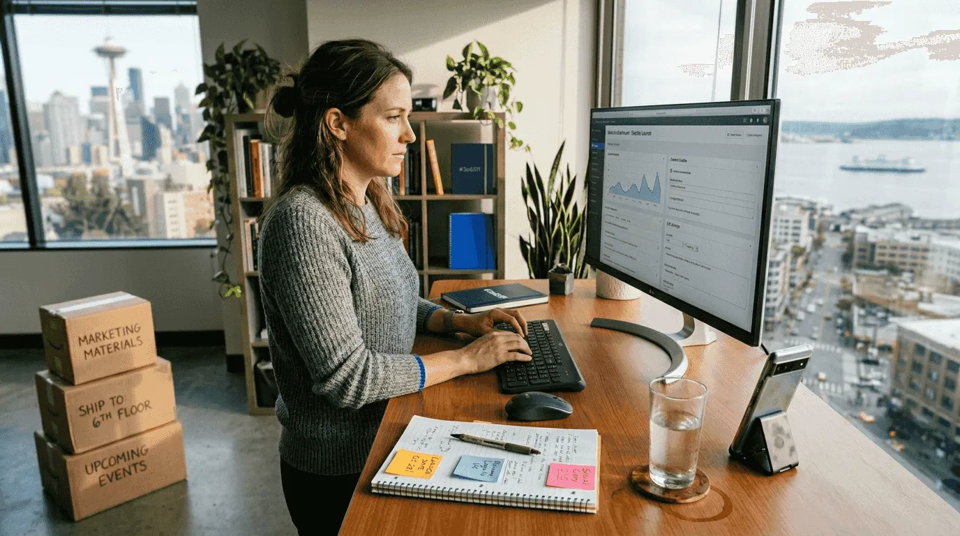 Brand manager updating D2C website workspace
