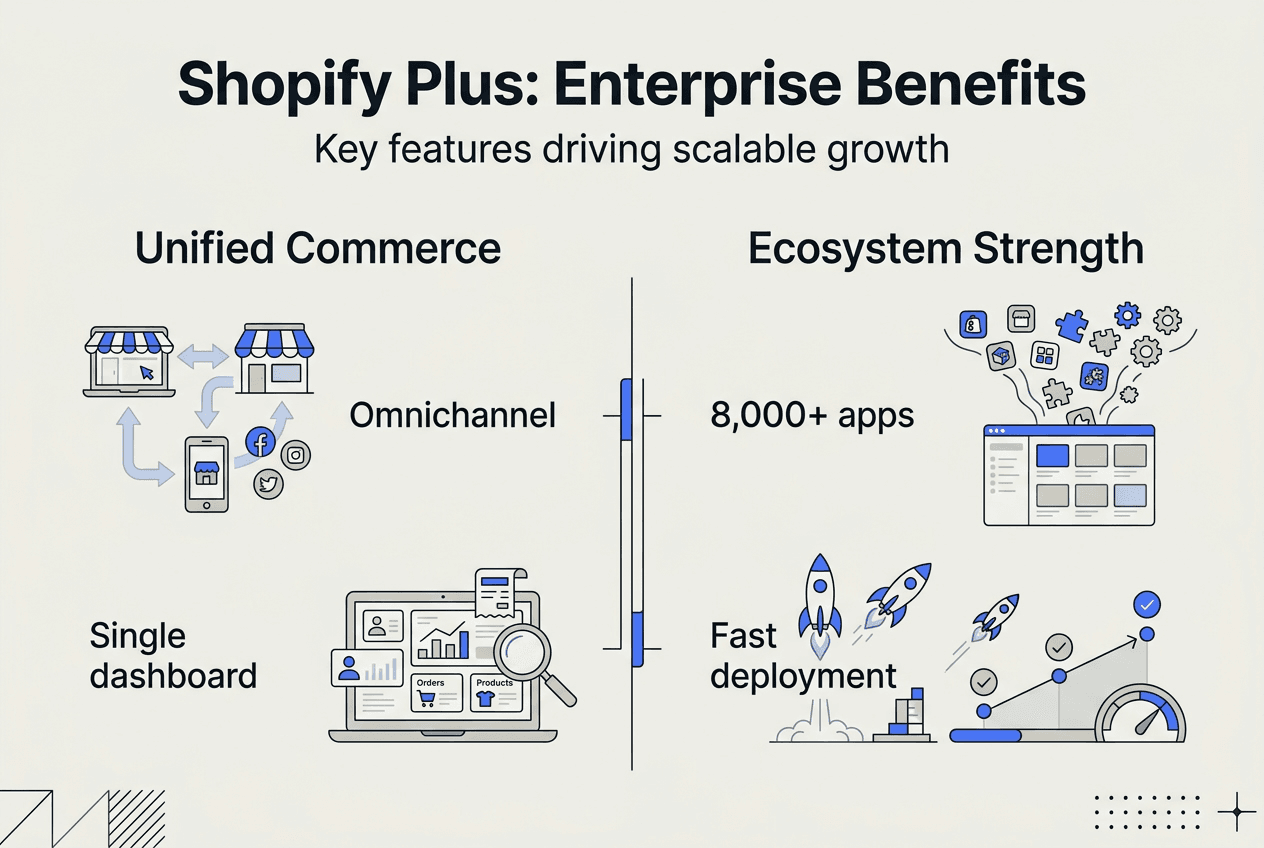 Infographic highlights Shopify Plus enterprise benefits