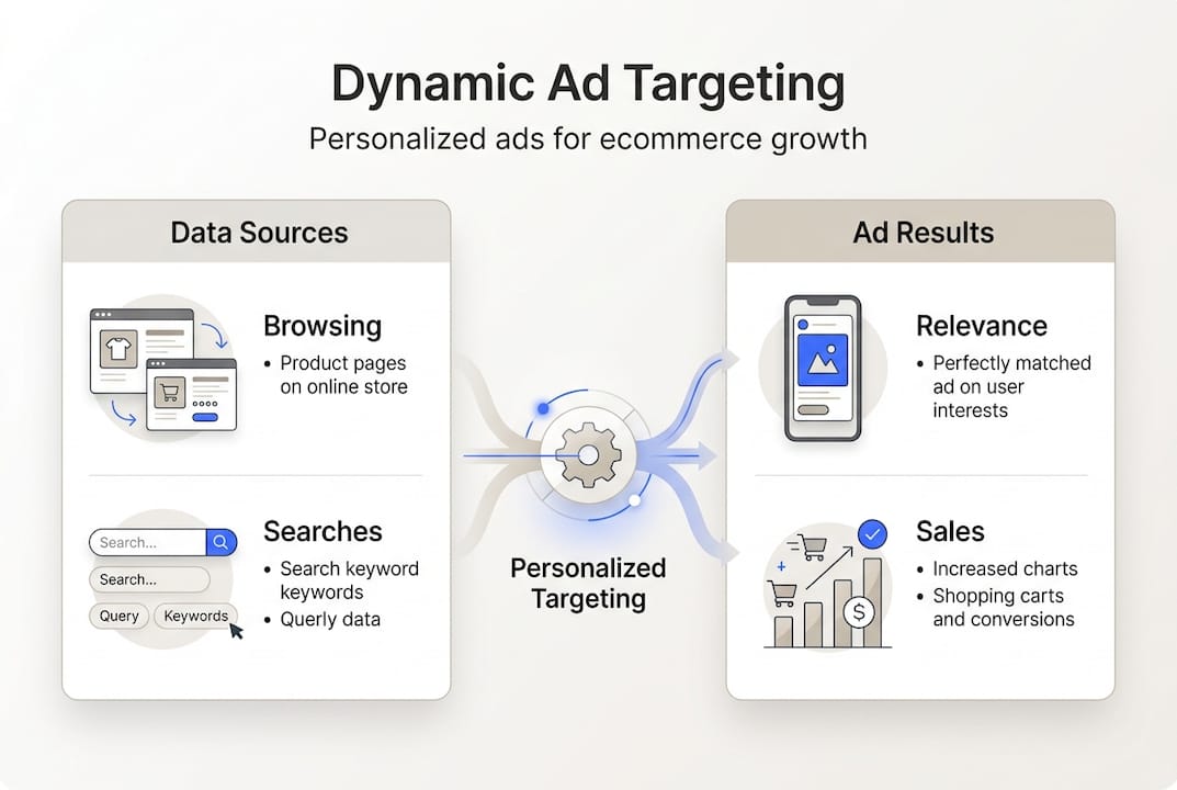 Infographic showing dynamic ad targeting overview