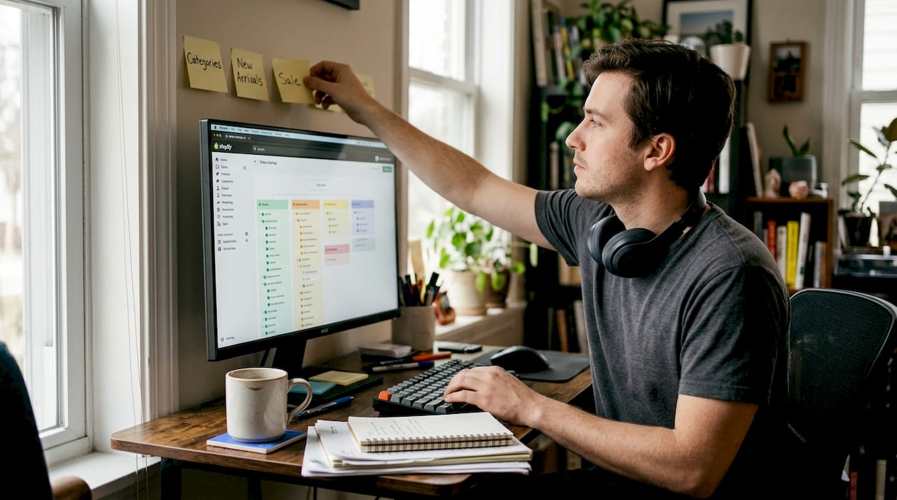 Designer mapping Shopify store category structure