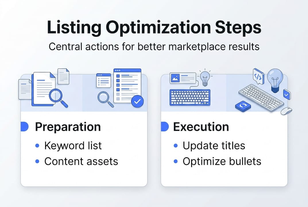 Infographic listing optimization steps platforms