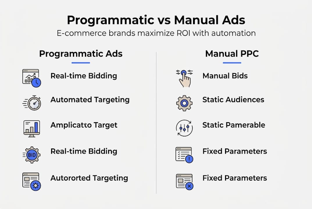 Infographic programmatic vs. manual ads features