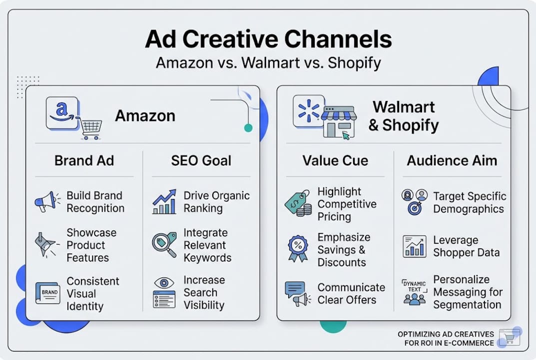 Infographic comparing e-commerce ad platforms