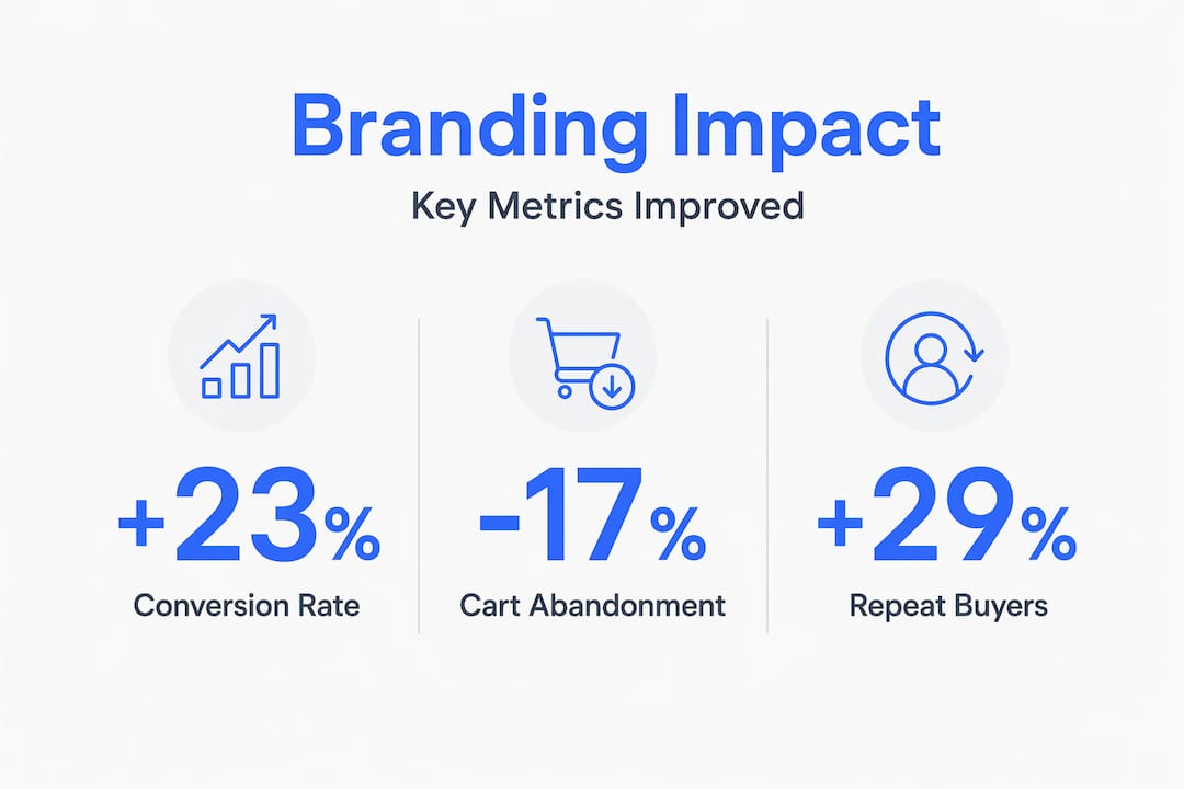 Infographic showing branding impact on key metrics