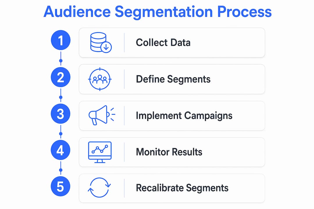 Infographic outlining audience segmentation steps