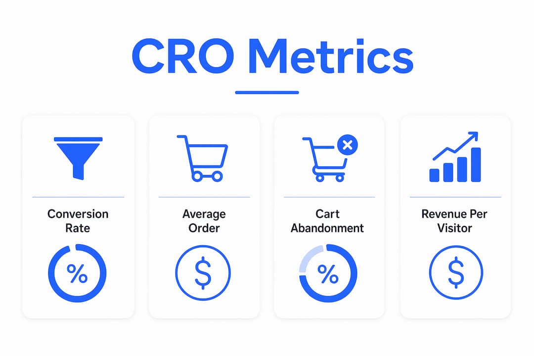 Infographic showing key CRO performance metrics