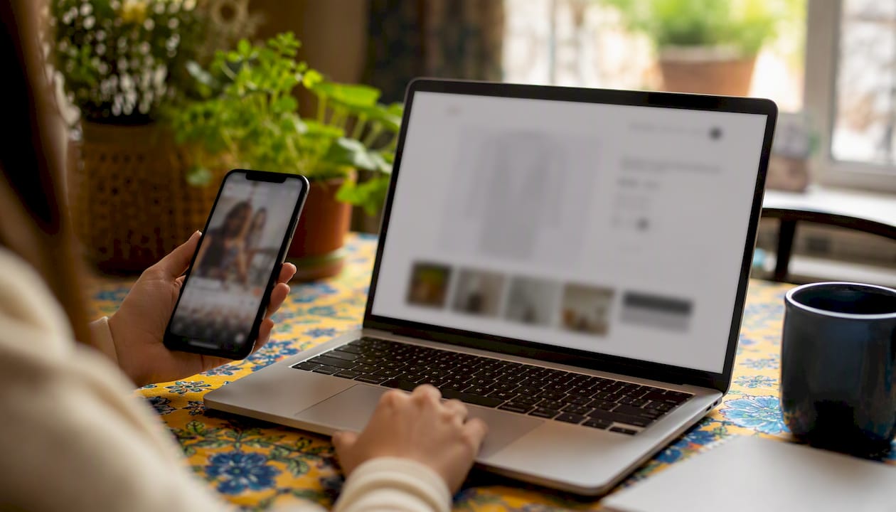 Blurred UGC display on product page screen