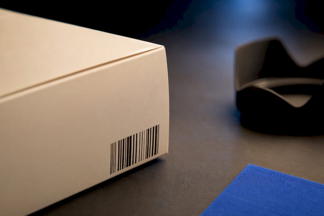 Close-up of barcode edge during reshoot