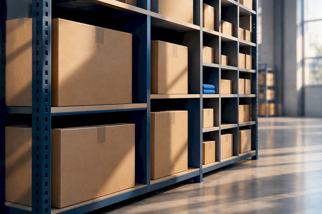 Isometric warehouse rack showing cubic storage