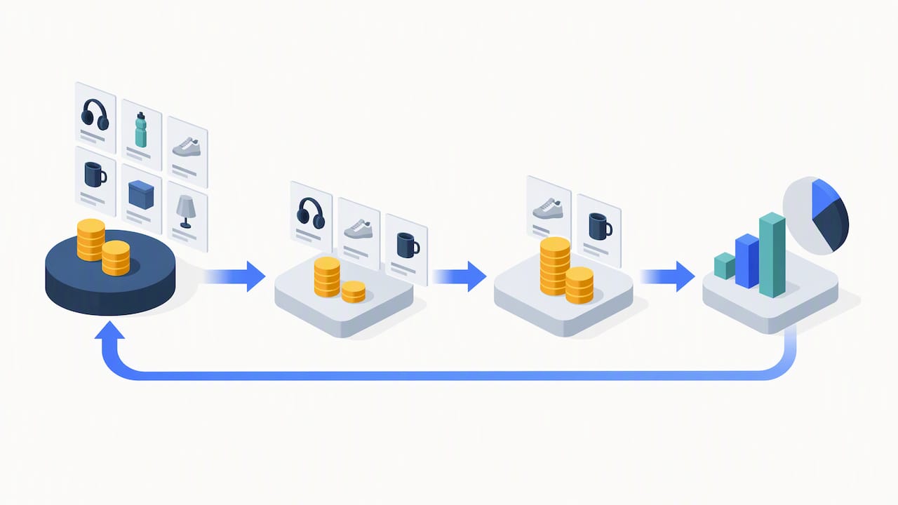 Workflow from category discovery to conversion campaigns