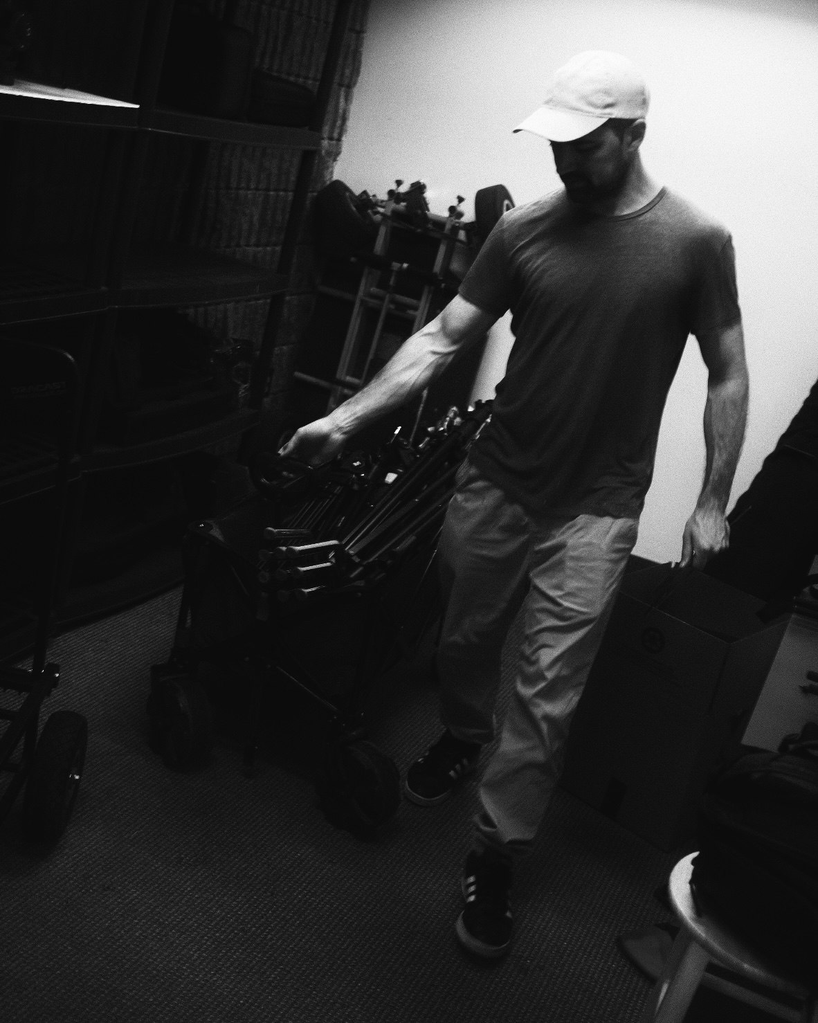 [background image] image of office workspace with desks (for a film production company)