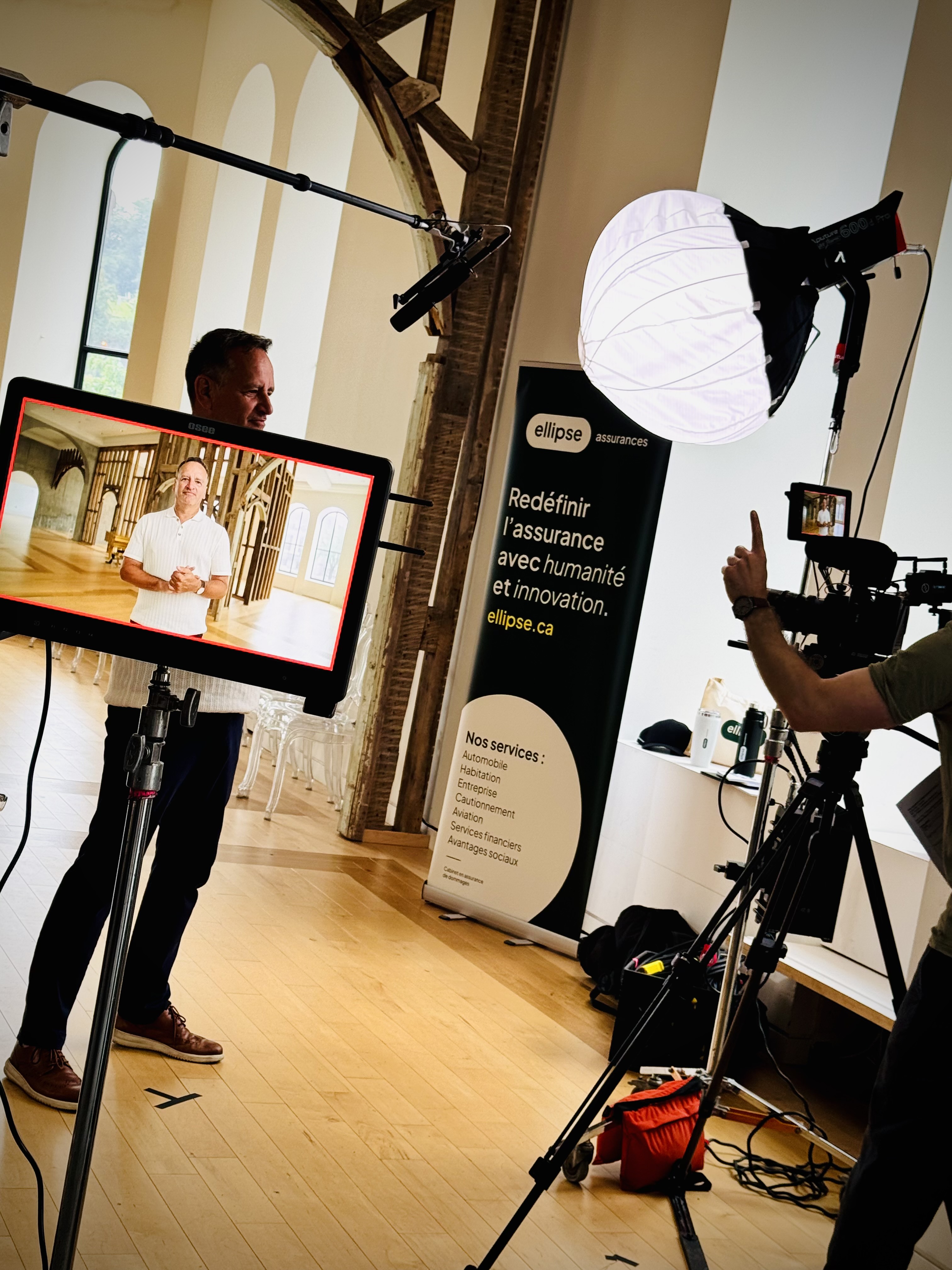 [background image] image of a film set for a film production company