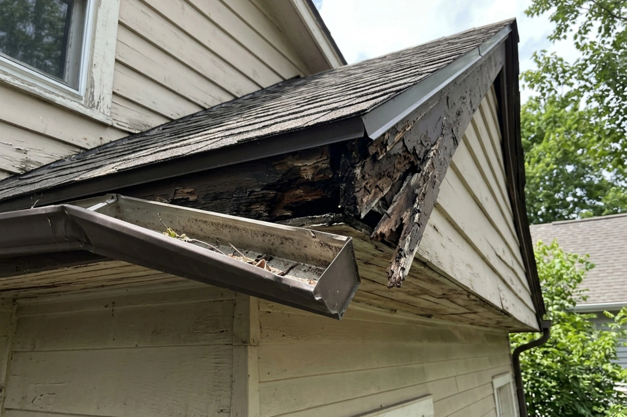 sagging gutters pulling away from a rotted fascia board - gutter repair vs replacement estimate sagging gutters pulling away from a rotted fascia board - gutter repair vs replacement estimate
