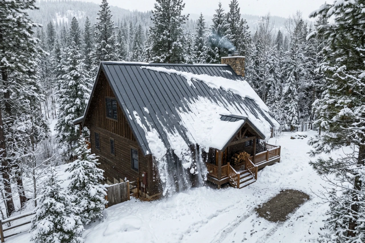 durable metal roof shedding heavy snow