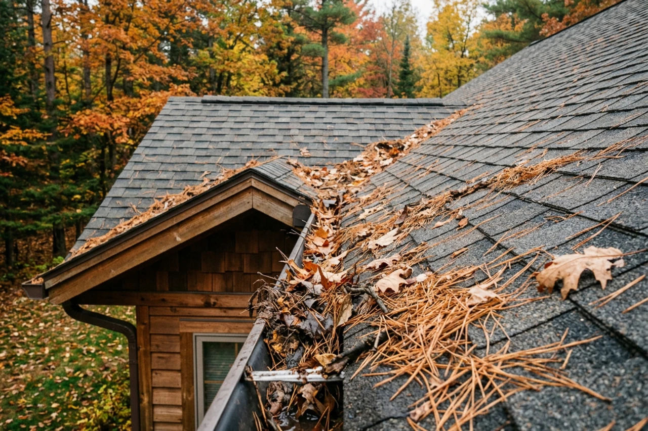 pine needles on a roof near gutters pine needles on a roof near gutters
