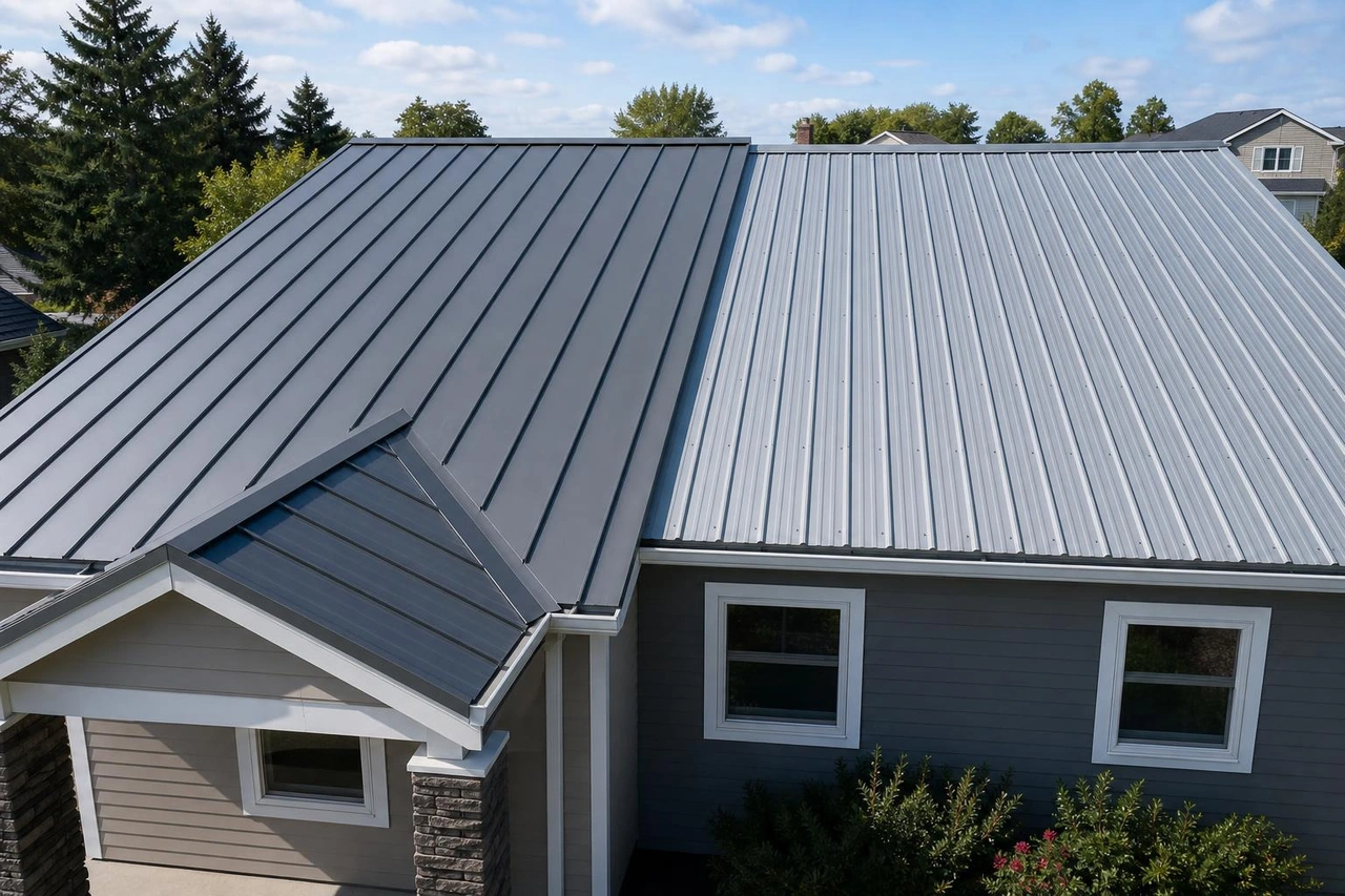 standing seam versus corrugated metal panels comparison diagram