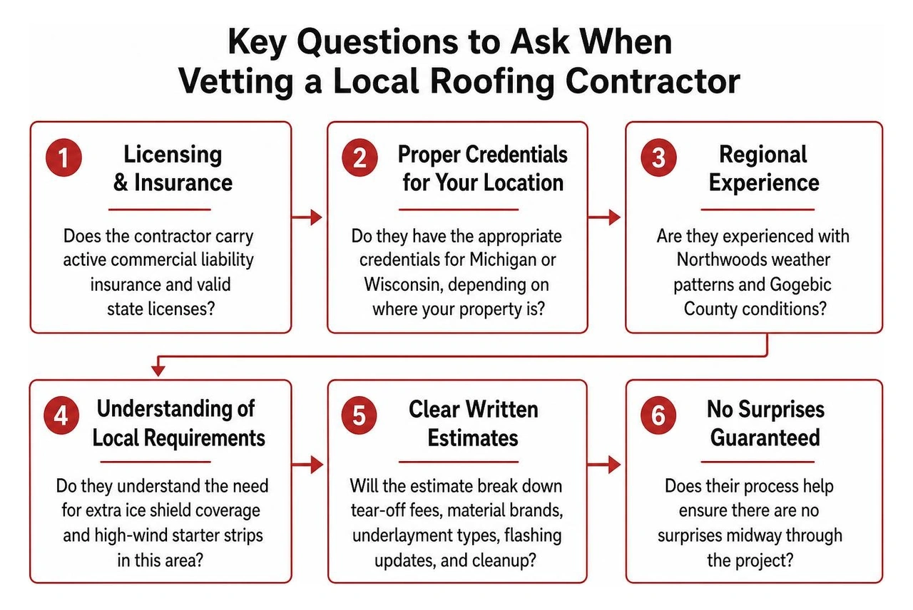 diagram of key questions to ask when vetting a local roofing contractor diagram of key questions to ask when vetting a local roofing contractor