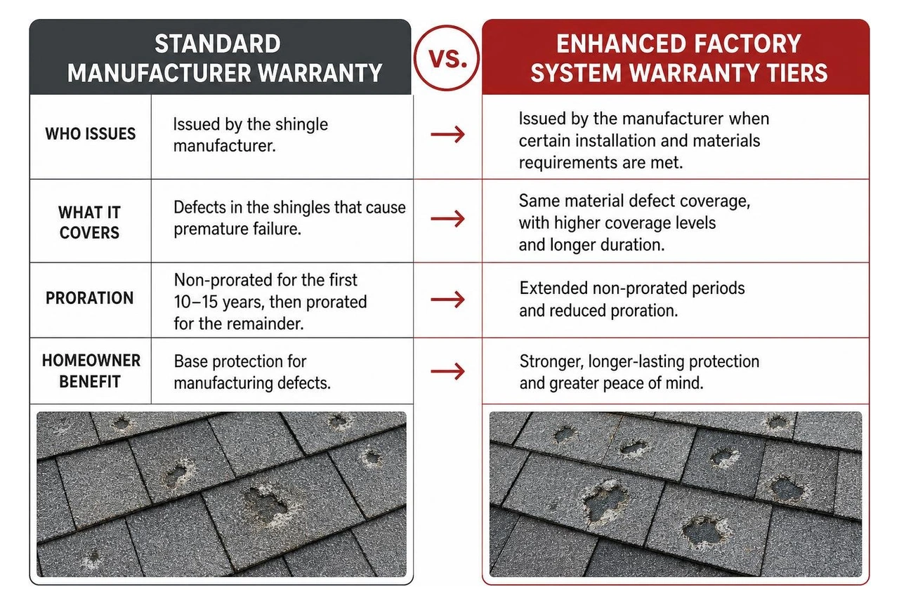 diagram comparing standard manufacturer warranty vs enhanced factory system warranty tiers diagram comparing standard manufacturer warranty vs enhanced factory system warranty tiers