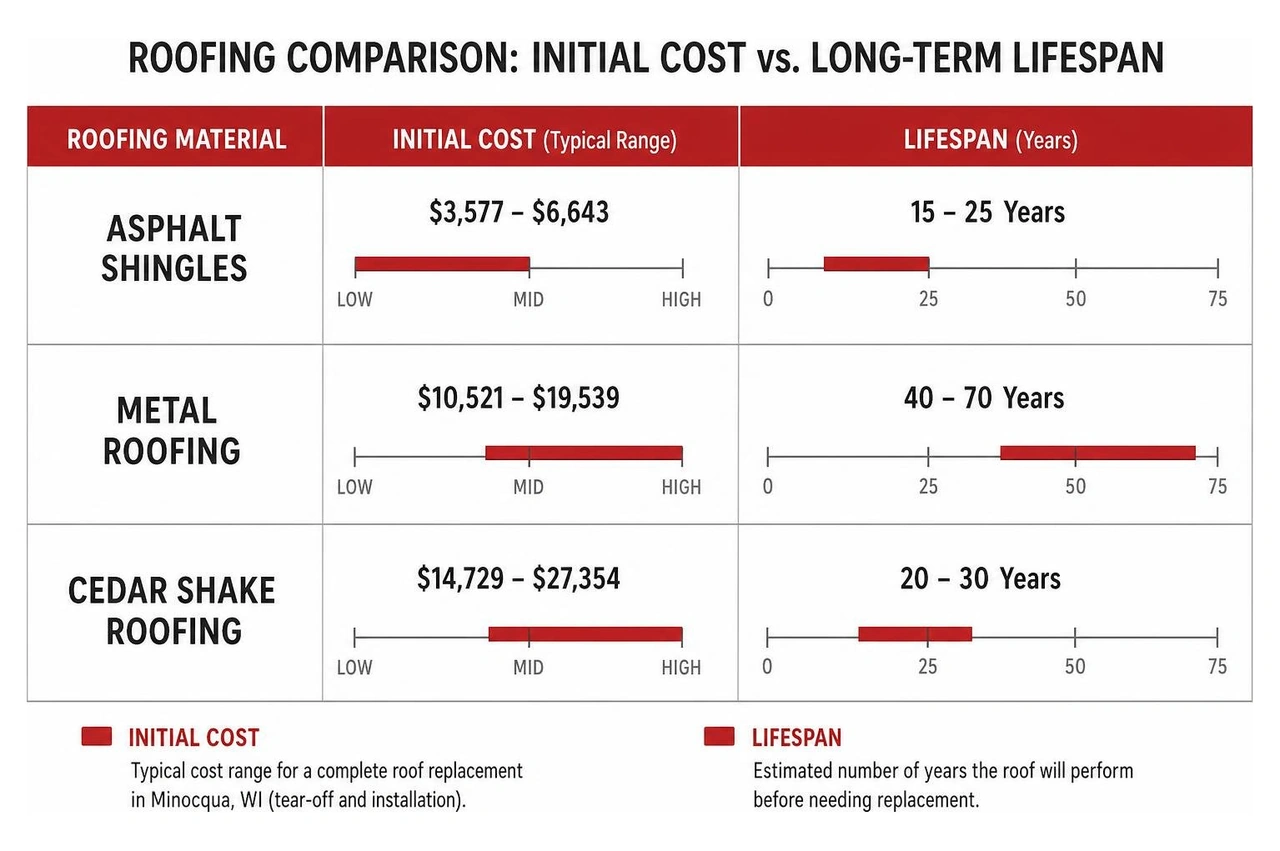 diagram showing the comparison between roof initial cost and long term lifespan diagram showing the comparison between roof initial cost and long term lifespan