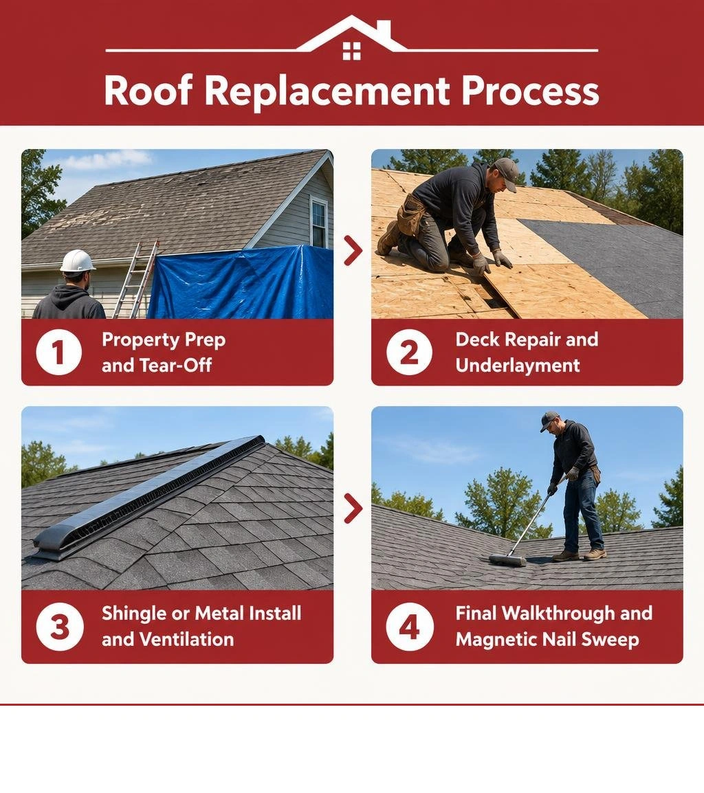 Four step roof installation overview Four step roof installation overview