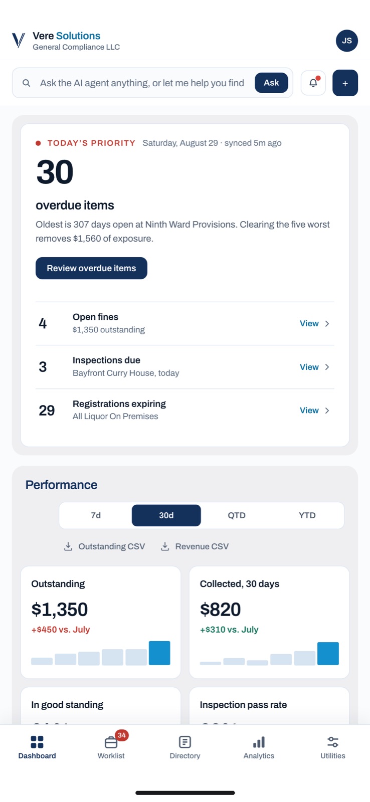 Vere Solutions on mobile