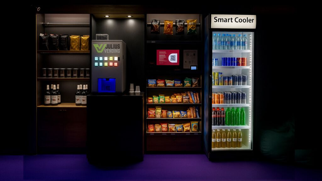 Four vending machines beside each other