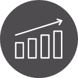 Icon of a graph trending up