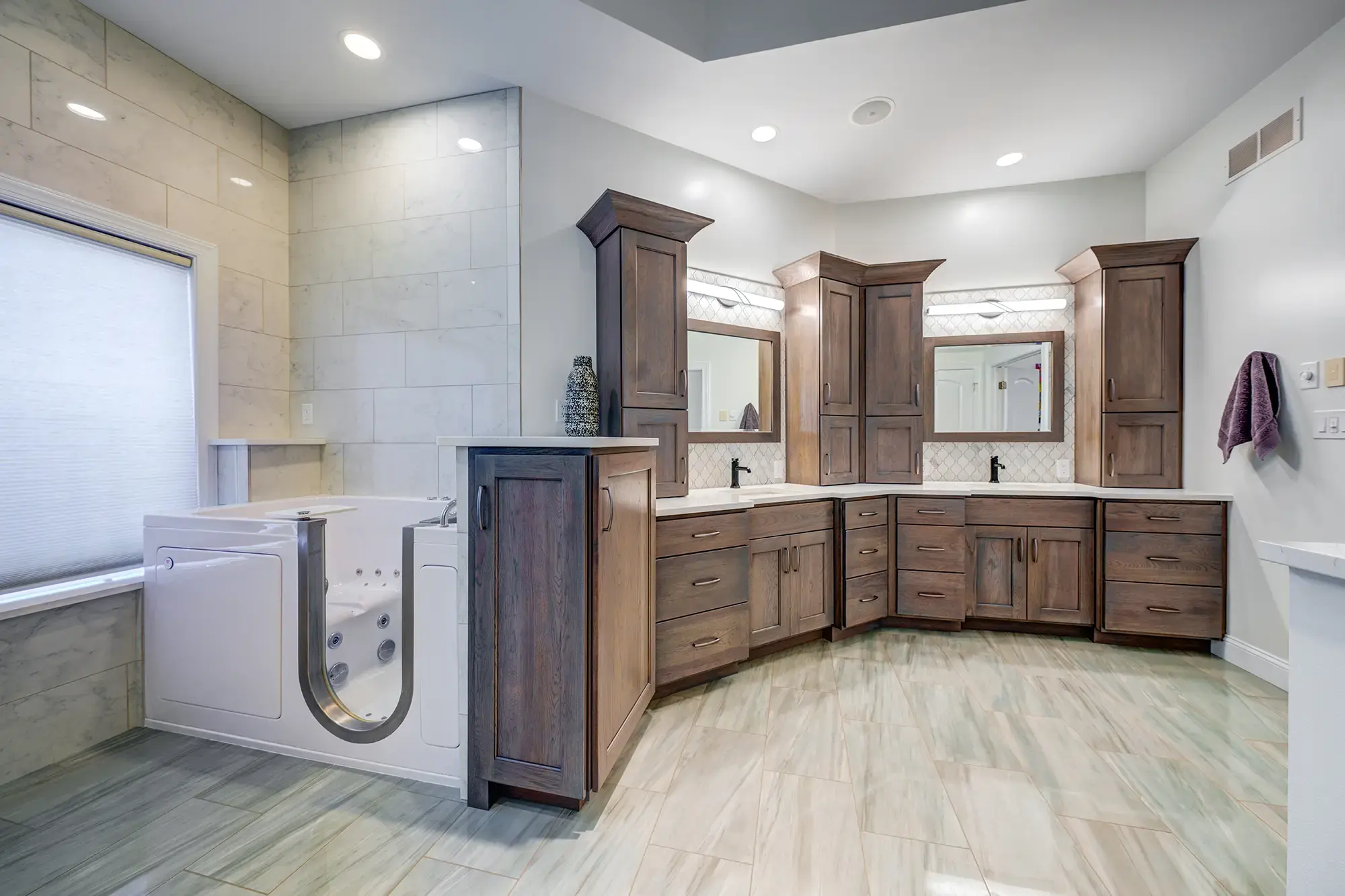 Bathroom Remodel with Wooden Cabinet