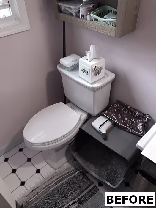 Cozy small bathroom featuring a white toilet and modern storage solutions, Mechanicsburg, PA.