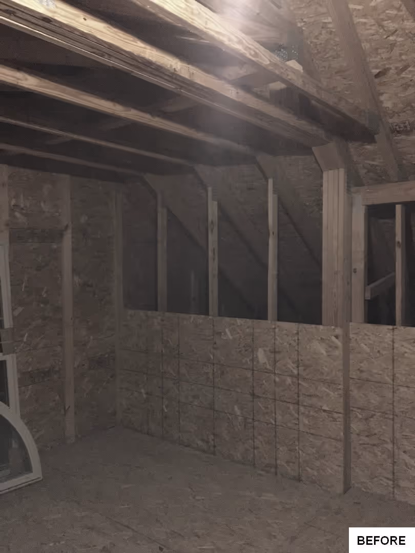 unfinished attic space with exposed beams and wooden flooring in elizabethtown, pa