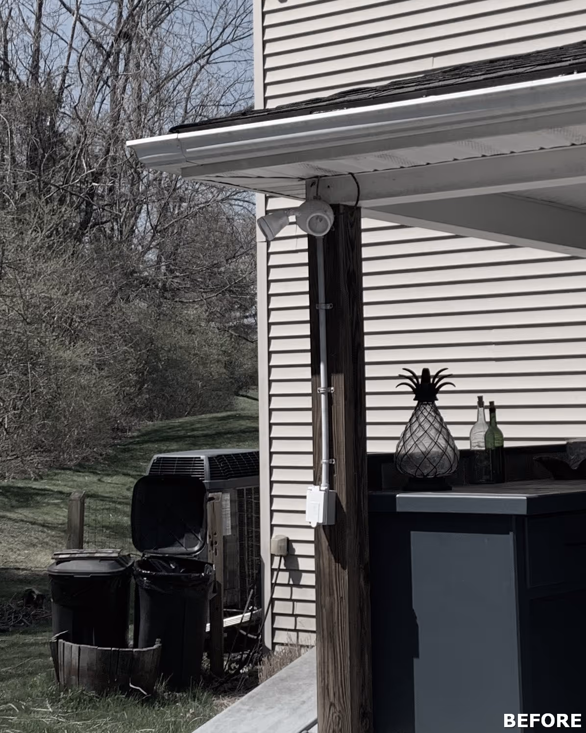 Outdoor space featuring a decorative pineapple lamp and green grass in Dillsburg, PA
