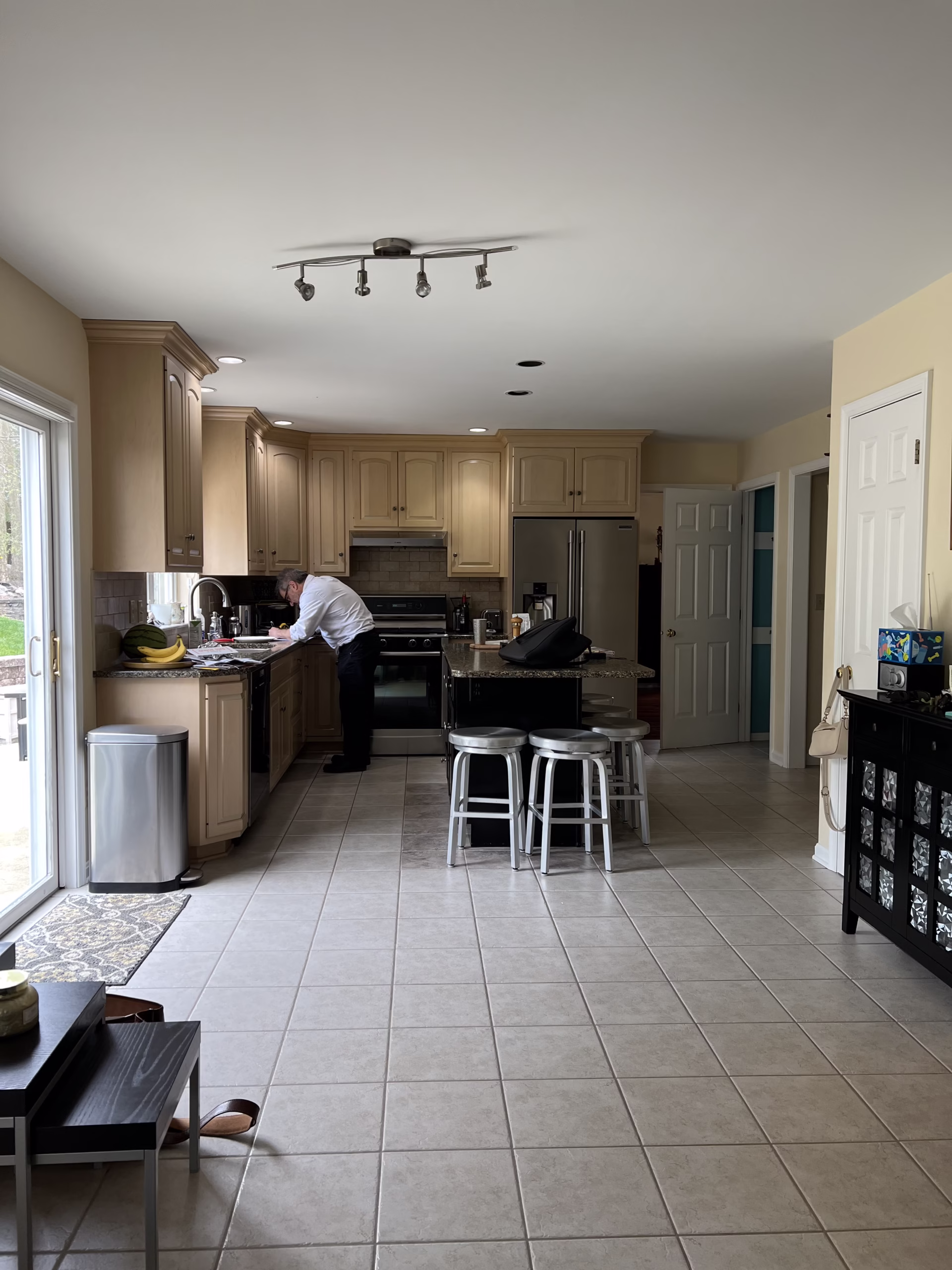Spacious kitchen with granite countertops and light wood cabinets in hummelstown, pa.