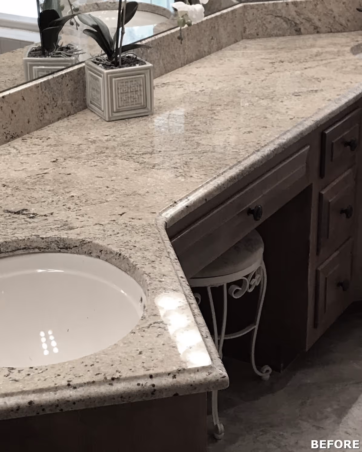 Luxury bathroom with granite countertop, undermount sink, and modern design in Mechanicsburg, PA.