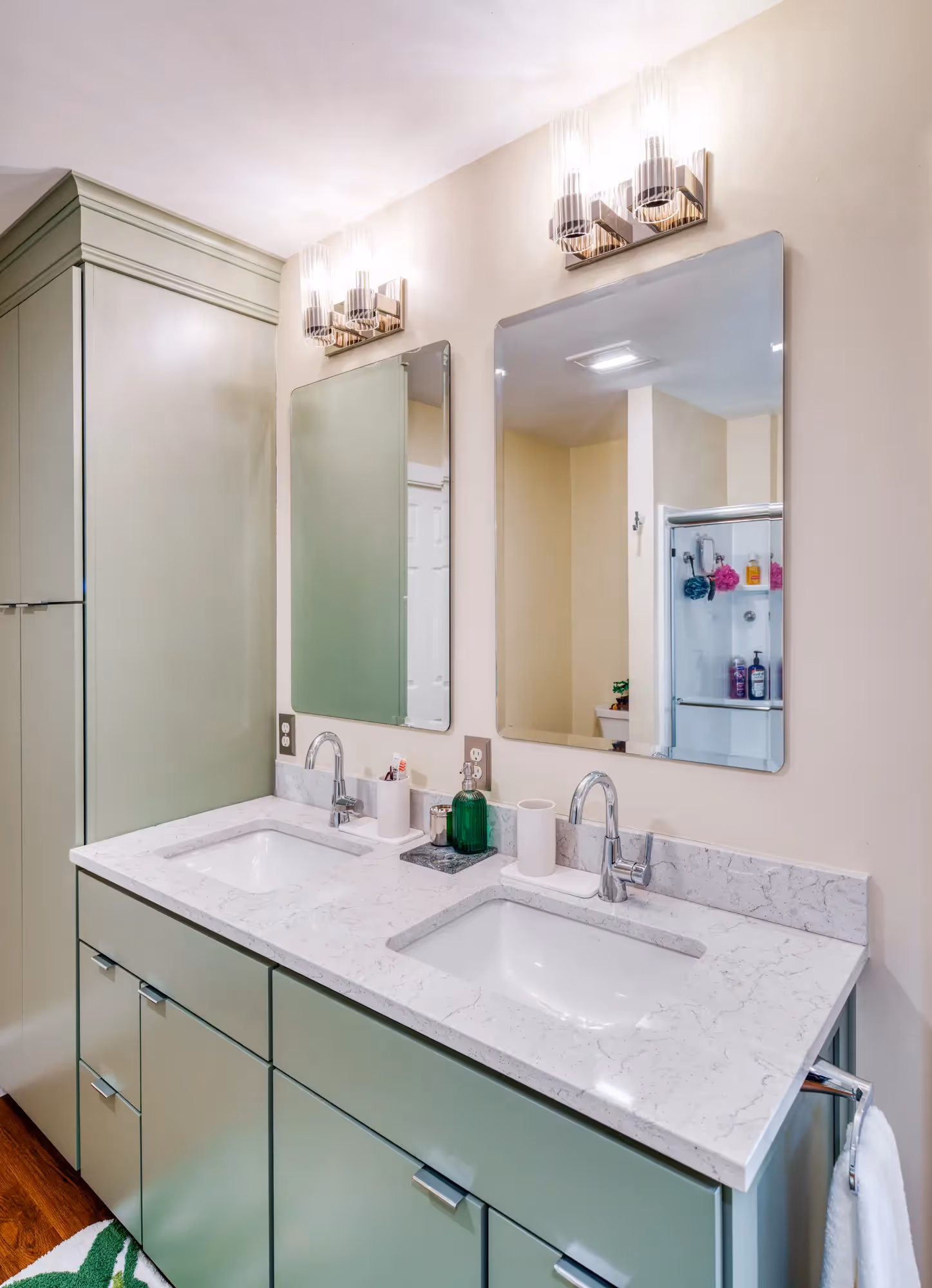 Bright bathroom with stylish countertop