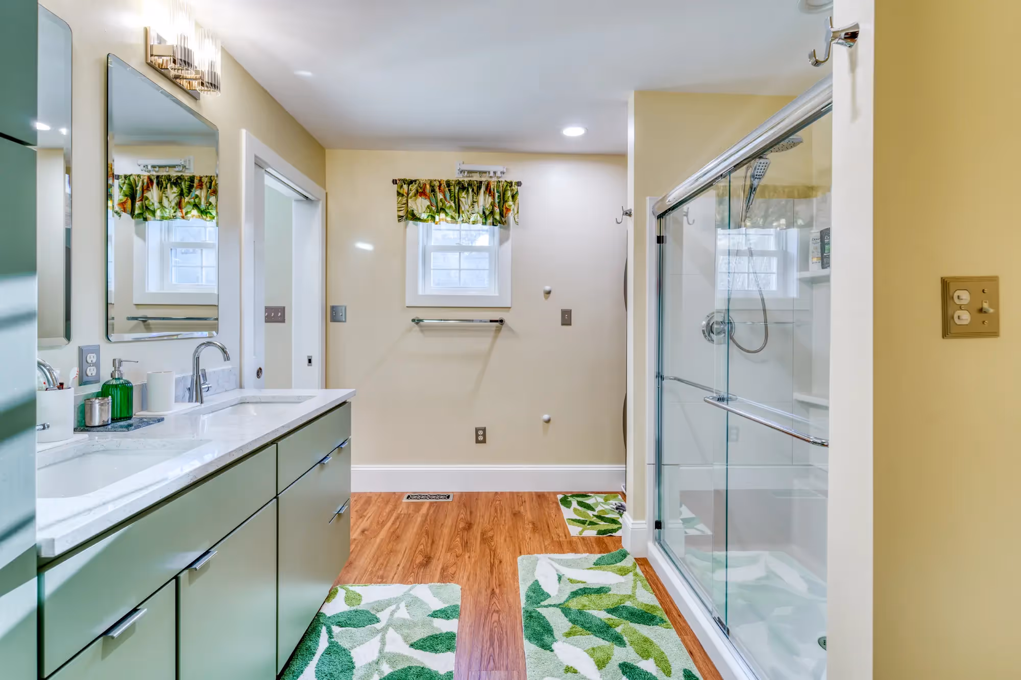 Bright bathroom with stylish countertop