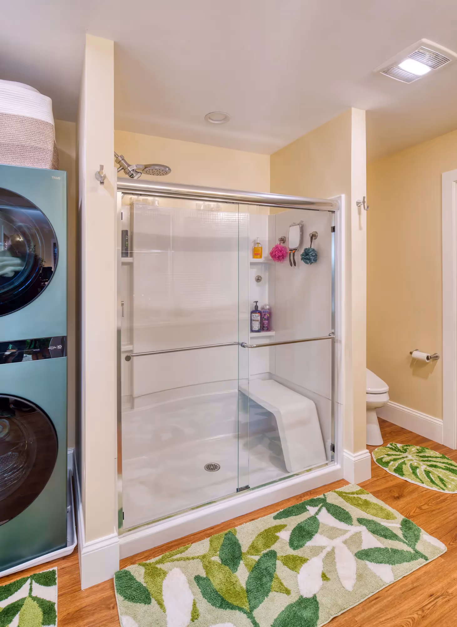 Bright bathroom with stylish countertop