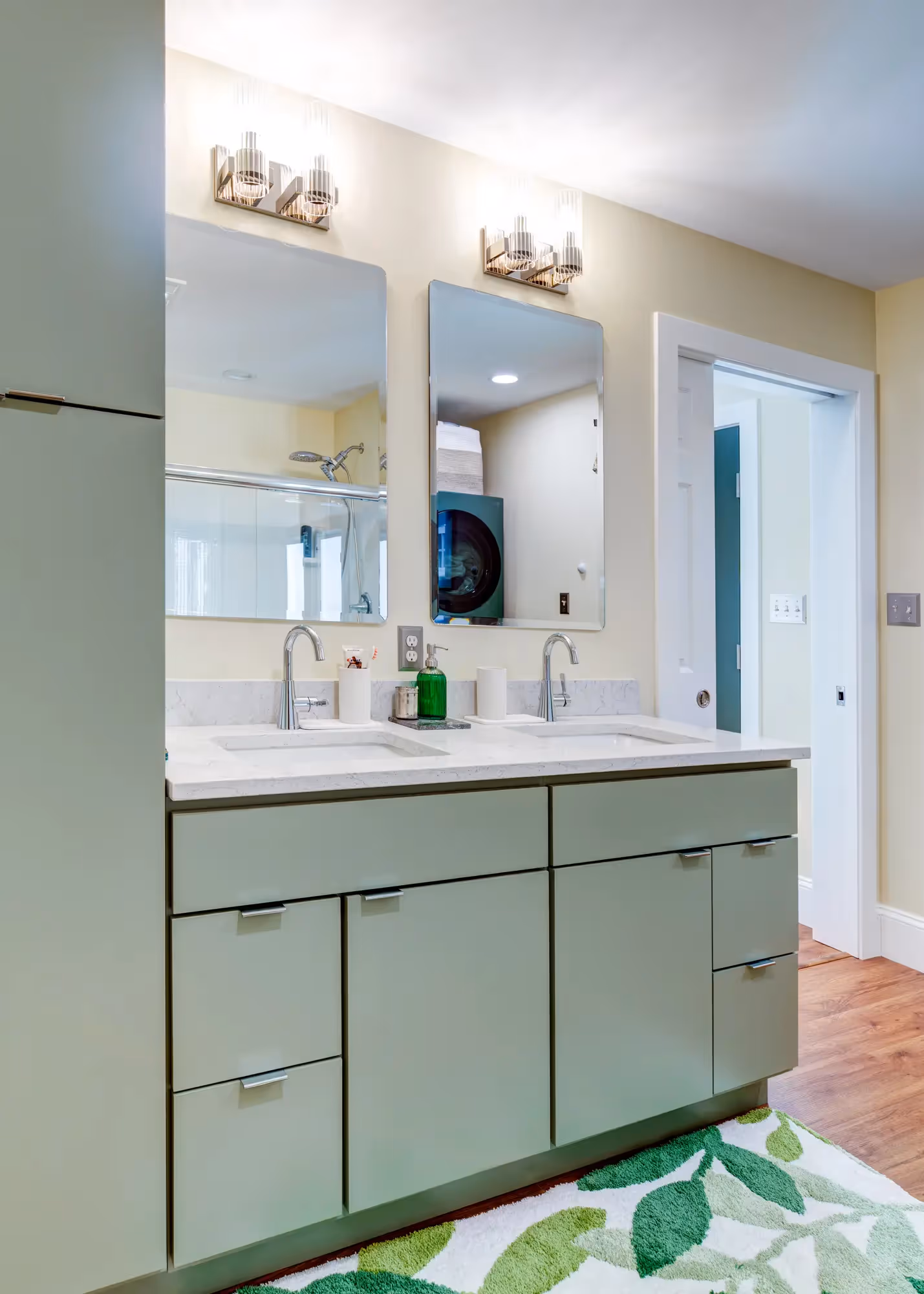 Bright bathroom with stylish countertop