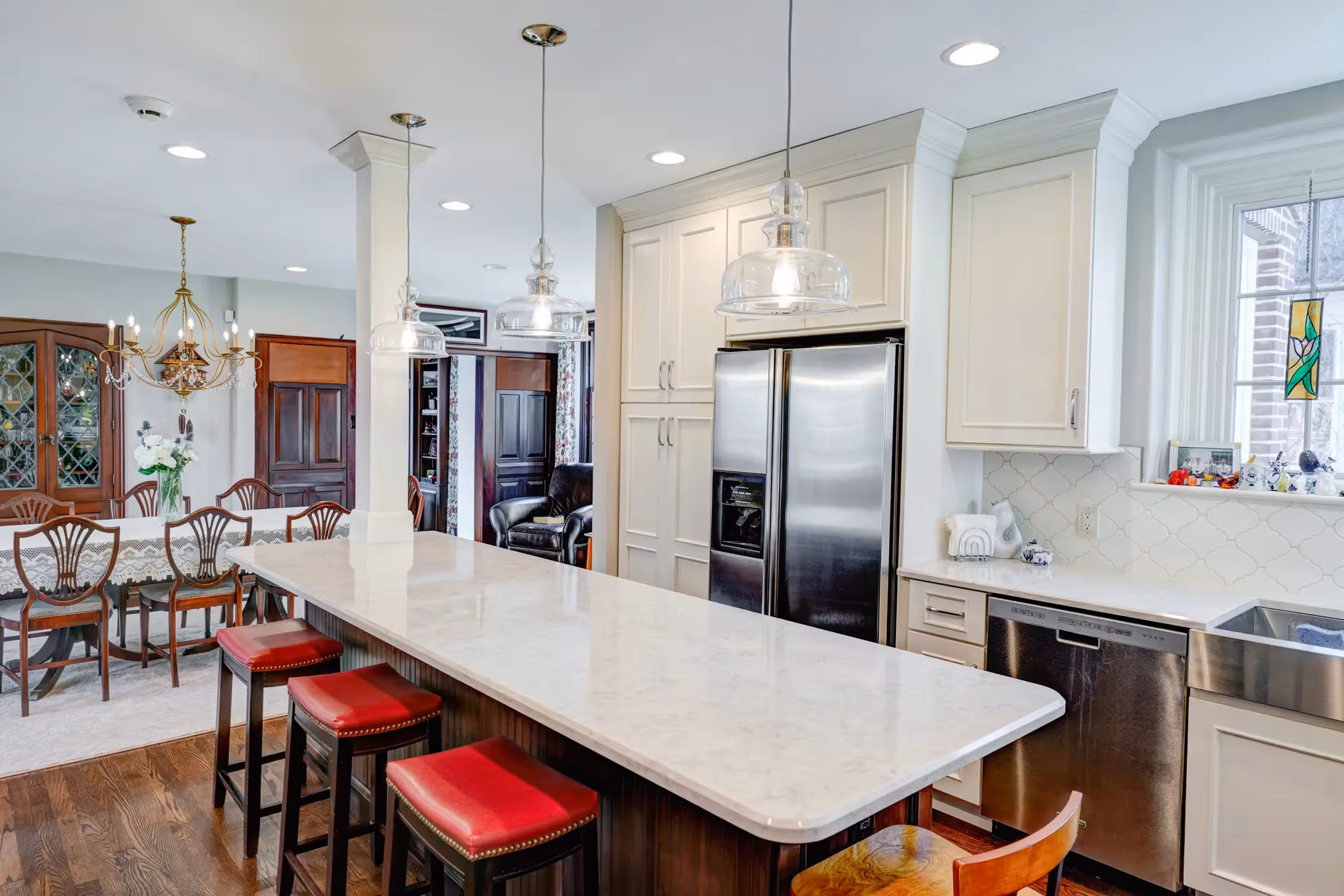 Bright kitchen with sleek countertops and high-end appliances