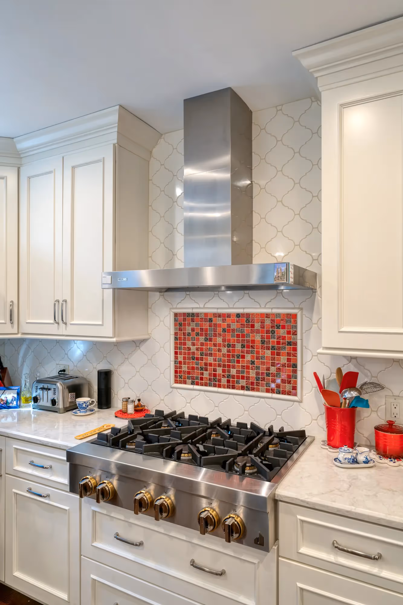 Kitchen with dark wood cabinets