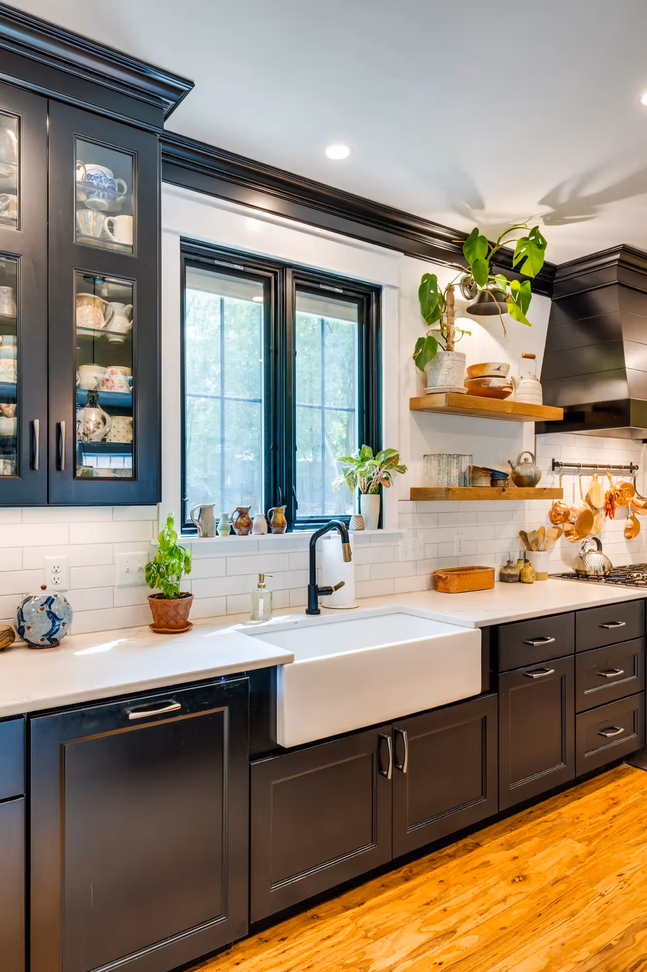 Functional kitchen with open shelving
