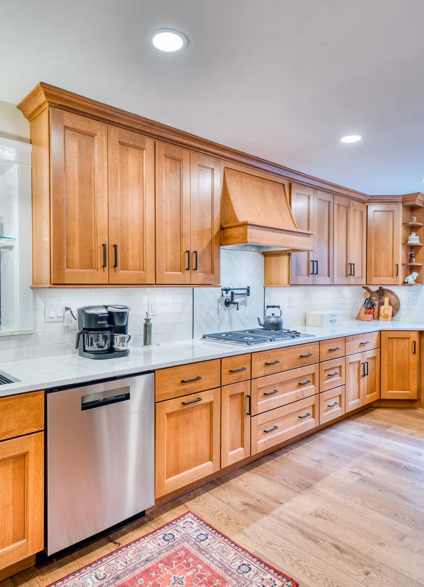 Kitchen with wooden cabinetry