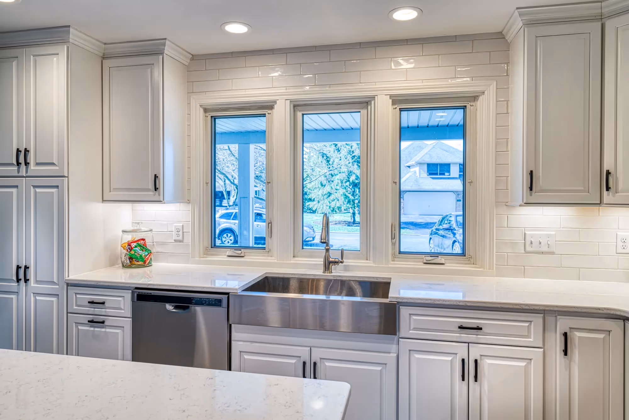 Bright kitchen with sleek countertops