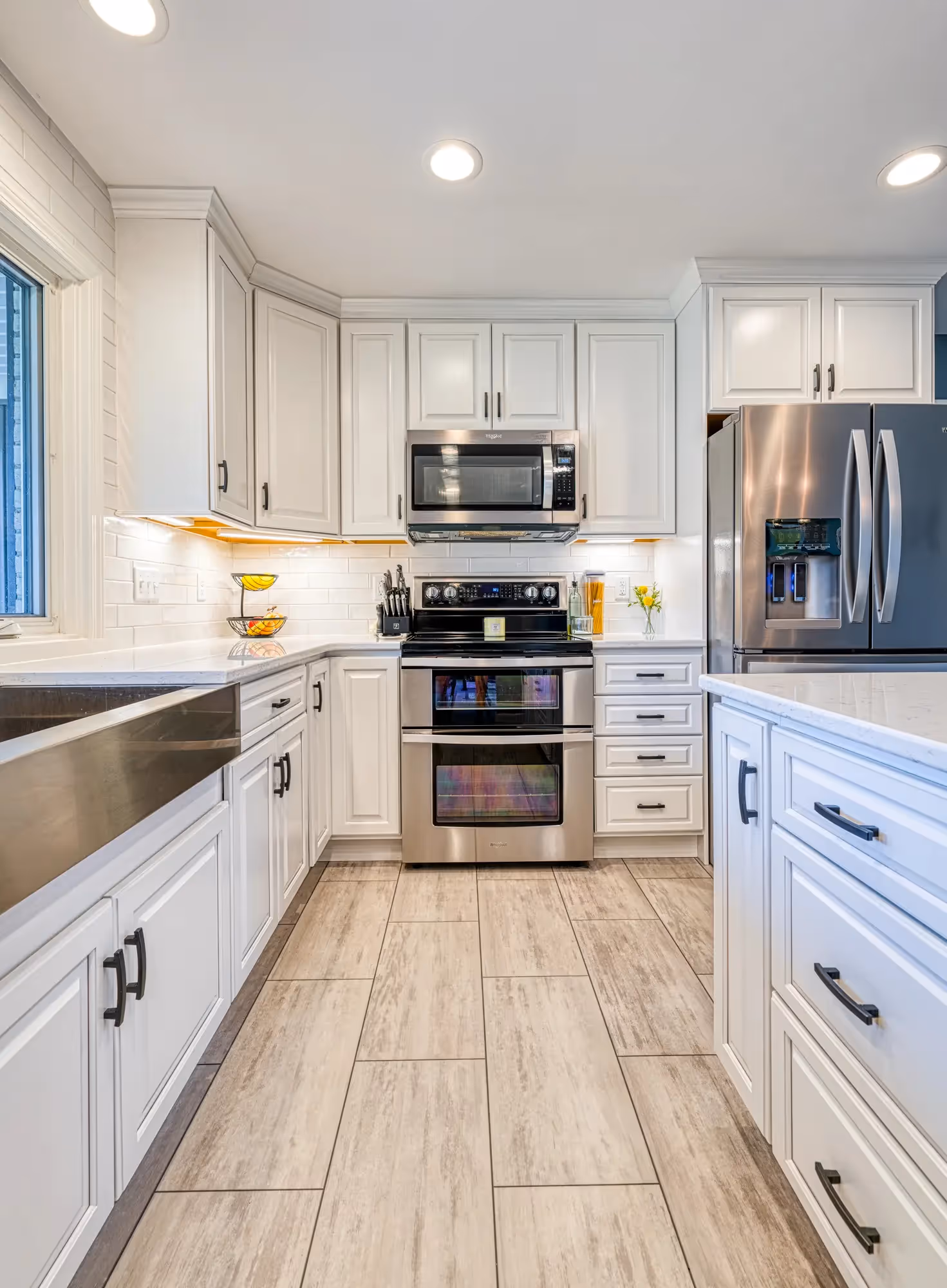 Bright kitchen with sleek countertops