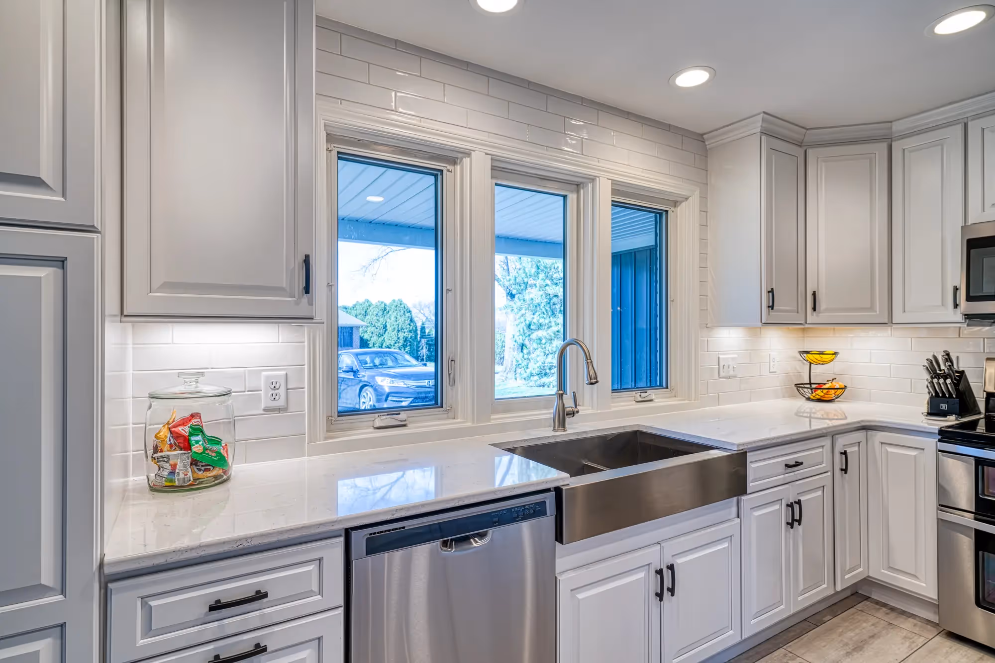 Bright kitchen with modern appliances