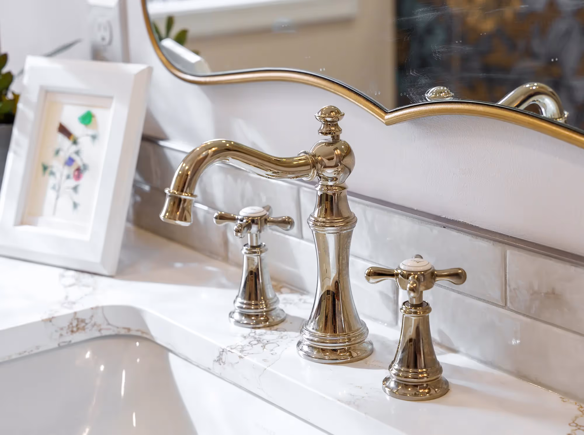 Refined Elegance with a Bold Floral Accent