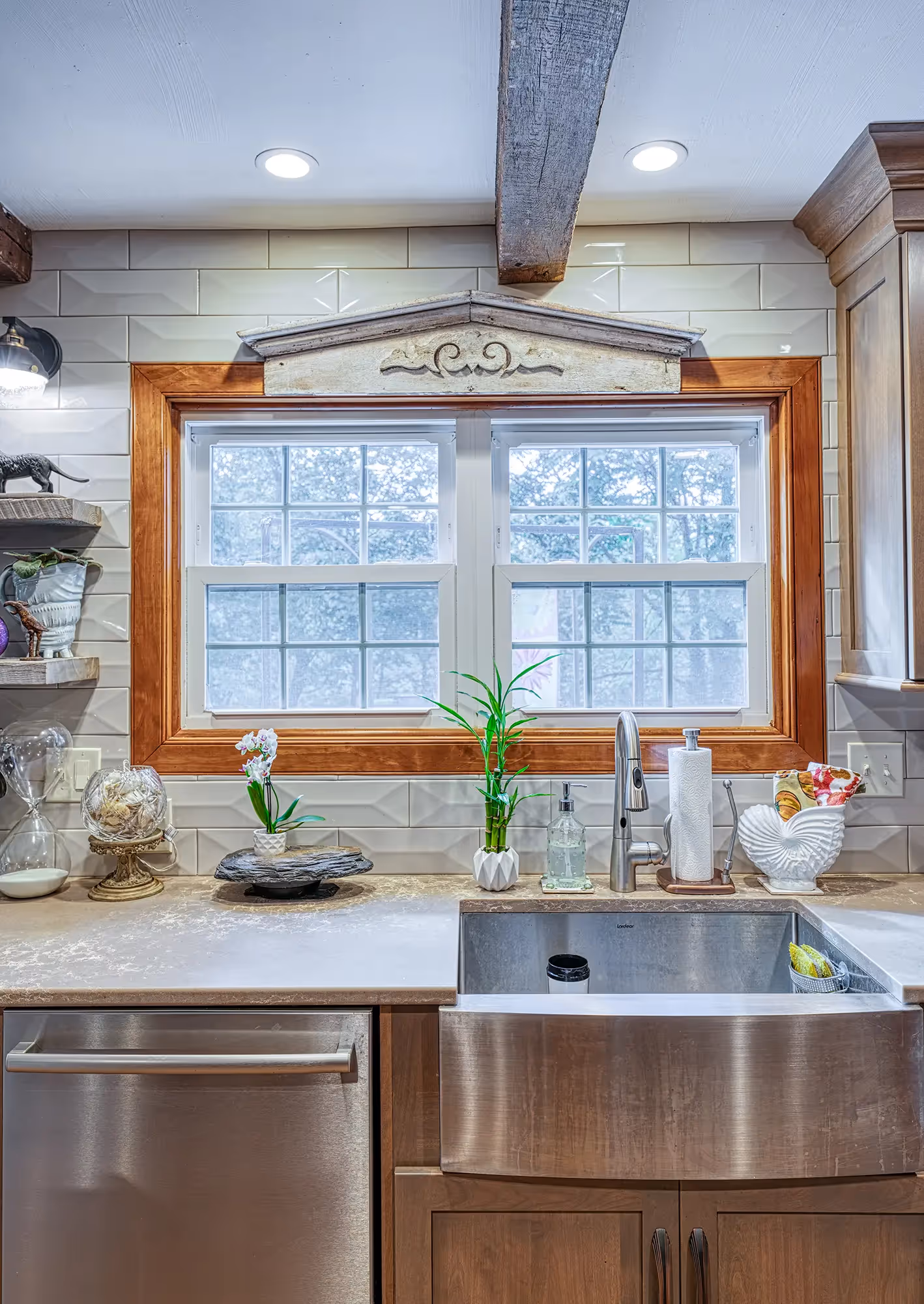 Close-up of the kitchen with high-end appliances